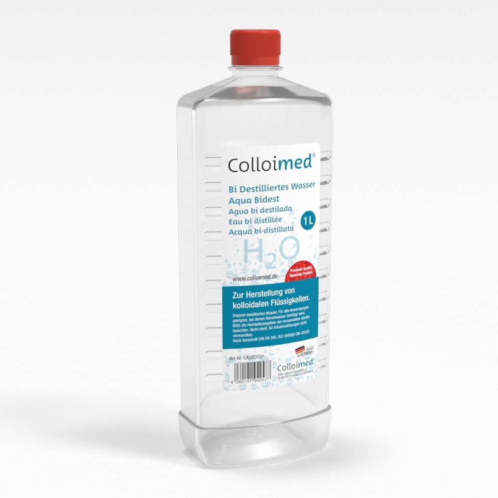 Colloimed 1 Liter BiDestilliertes Wasser für die Herstellung von Kolloidalem  Silber, Gold, Germanium, Silizium, Chrom, Kupfer, Zink, Eisen, Magnesium, Molybdän, Cobalt