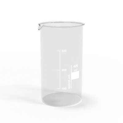 Becherglas 400ml  für die Kolloidherstellung mit Colloimed Siliziumelektroden XXL zur Herstellung von kolloidalem Silizium für IonicPulser Kolloidgenerator Serie