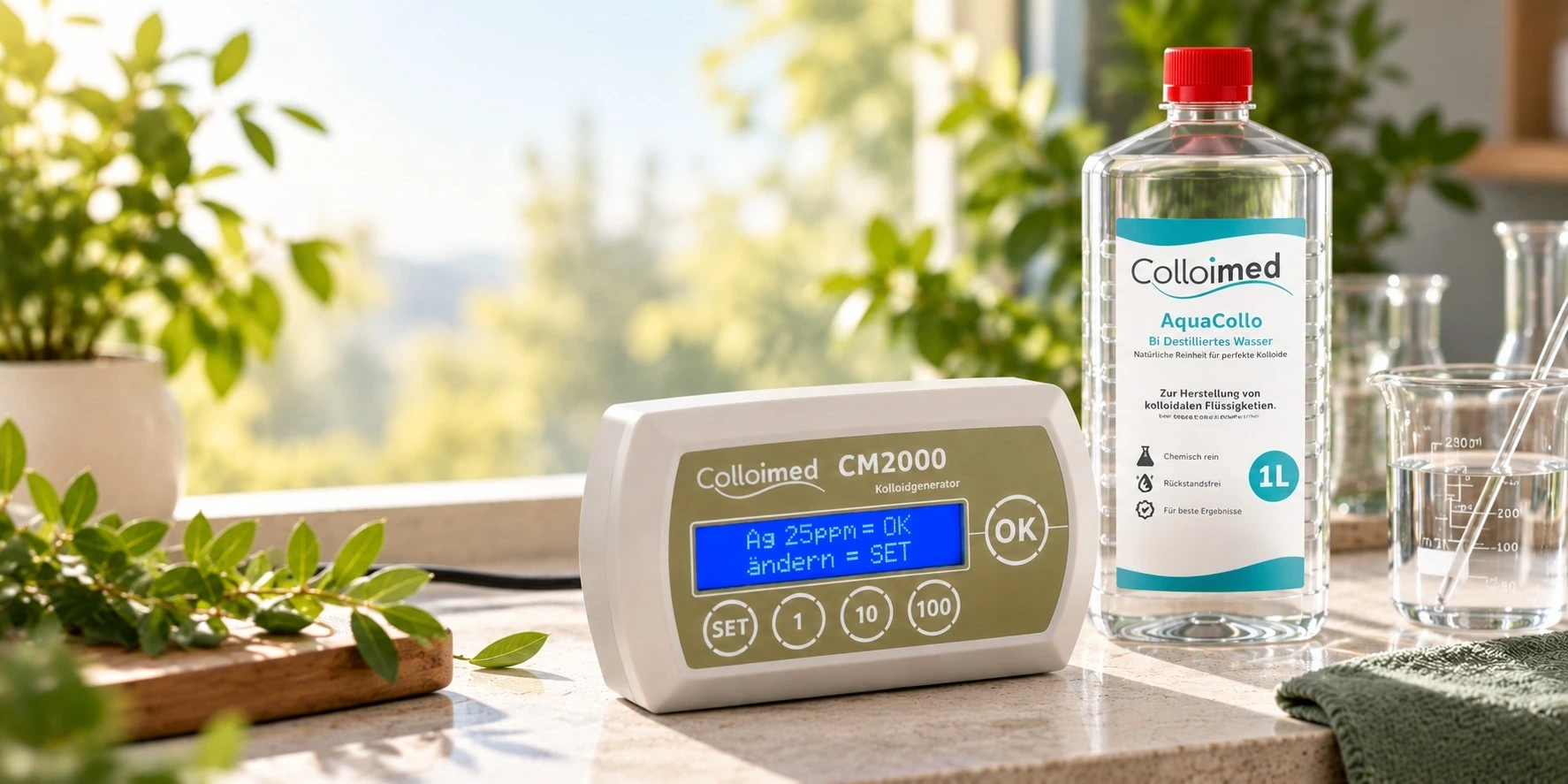 CM2000 Kolloidgenerator und AquaCollo Wasser | Colloimed Colloimed CM2000 Kolloidgenerator – Hilfe bei Fehlermeldungen, Dendriten, Wasserqualität und Einstellungen.