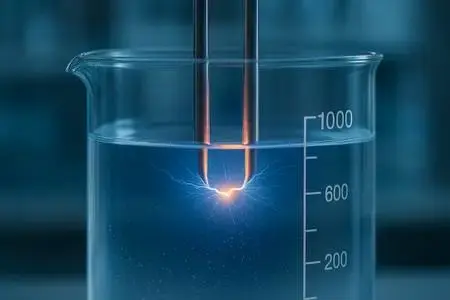 Reines Mangan trifft Energie – Hochvolt-Plasma erzeugt außergewöhnliche Reinheit und Stabilität Becherglas im Hochvoltverfahren zur Herstellung von kolloidalem Mangan