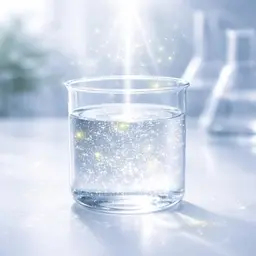 Fein verteilte Partikel in einer Flüssigkeit als anschauliche Darstellung eines Kolloids