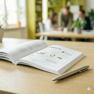 Ein Notizbuch und ein Stift für wichtige Notizen zu Versand und Zahlung bei Colloimed.