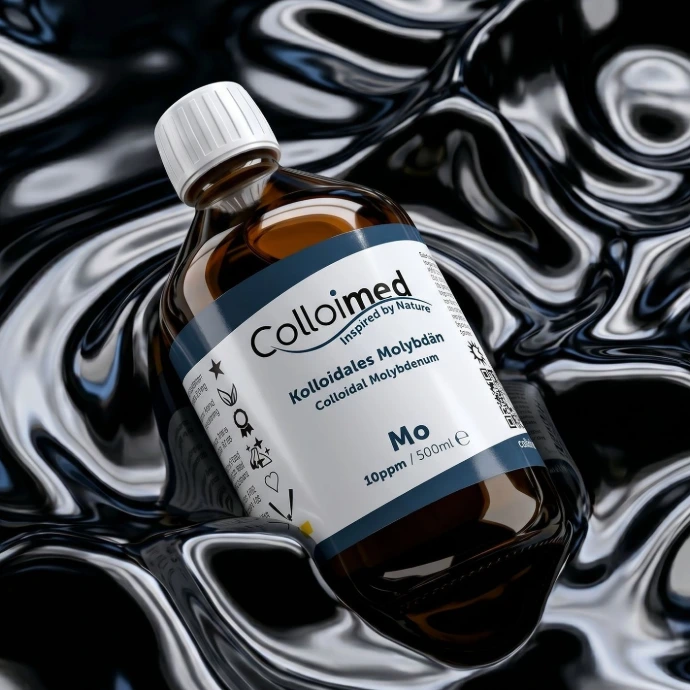 Kolloidales Molybdän von Colloimed mit hochreiner Basis aus 99,99 Prozent reinem Molybdän und Aqua bidest.