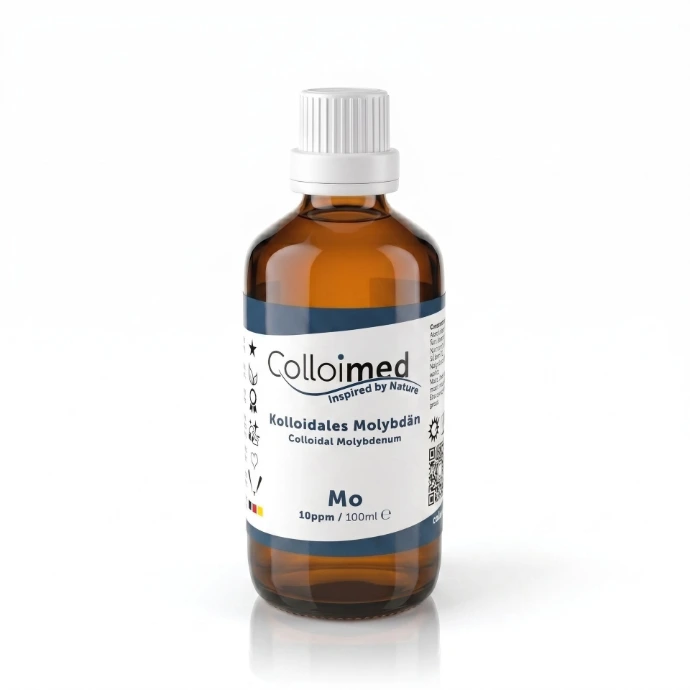 Kolloidales Molybdän 10 ppm in der 100 ml Braunglasflasche von Colloimed