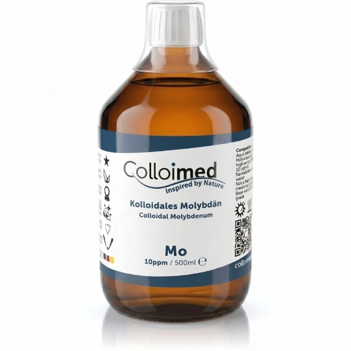Kolloidales Molybdän 10 ppm in der 500 ml Braunglasflasche von Colloimed