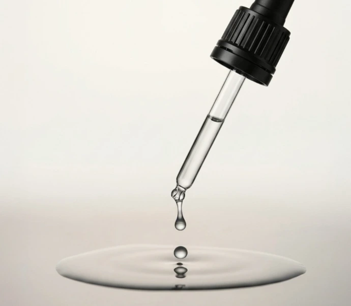 Pipette als Symbol für kolloidales Zinn ohne unnötige Zusätze von Colloimed