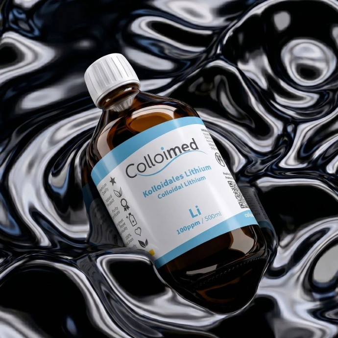 Kolloidales Lithium von Colloimed mit hochreiner Basis aus 99,99 Prozent reinem Lithium und Aqua bidest.