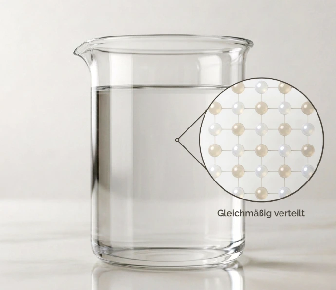 Fein verteilte Magnesium-Partikel in einer homogenen kolloidalen Dispersion im Becherglas