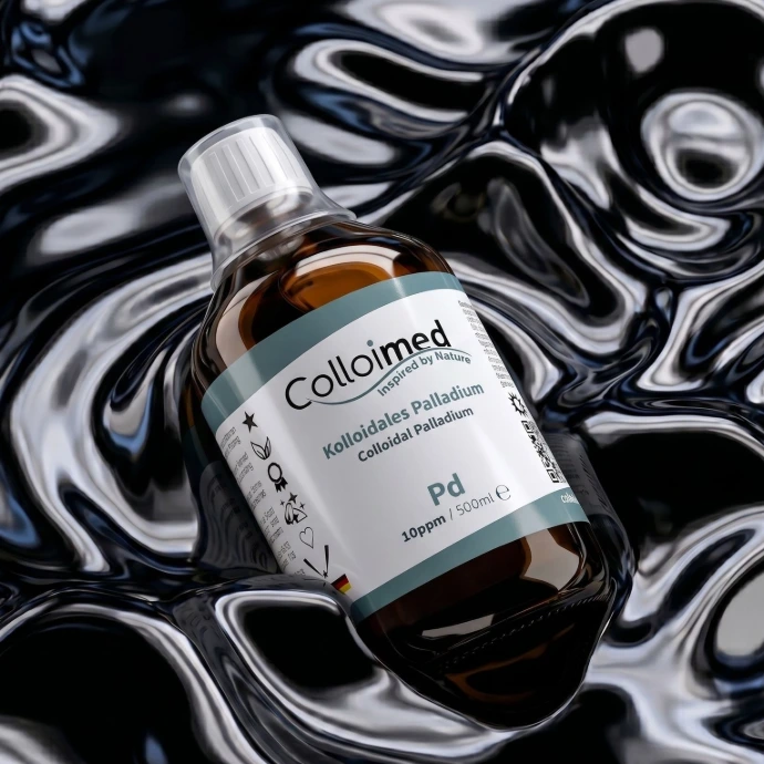 Kolloidales Palladium von Colloimed mit hochreiner Basis aus 99,99 Prozent reinem Palladium und Aqua bidest.