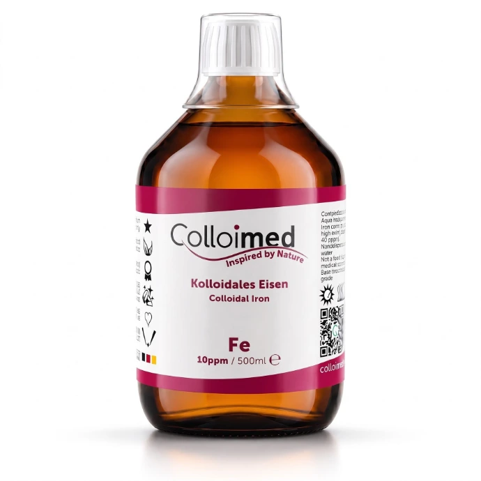 Kolloidales Eisen 10 ppm in der 500 ml Braunglasflasche von Colloimed