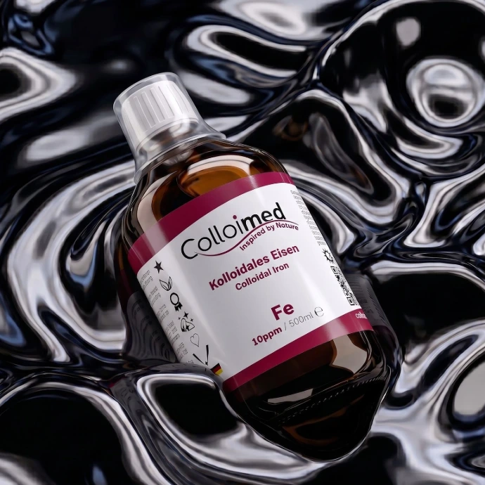 Kolloidales Eisen von Colloimed mit hochreiner Basis aus 99,99 Prozent reinem Eisen und Aqua bidest.
