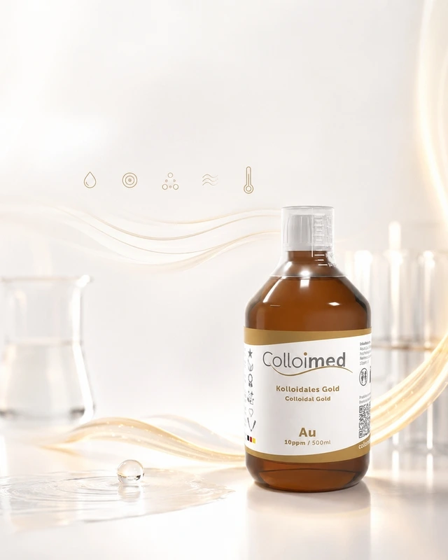 Colloimed Kolloidales Gold im hochwertigen Hinweisbild zum Kurs Kolloidales Gold richtig herstellen