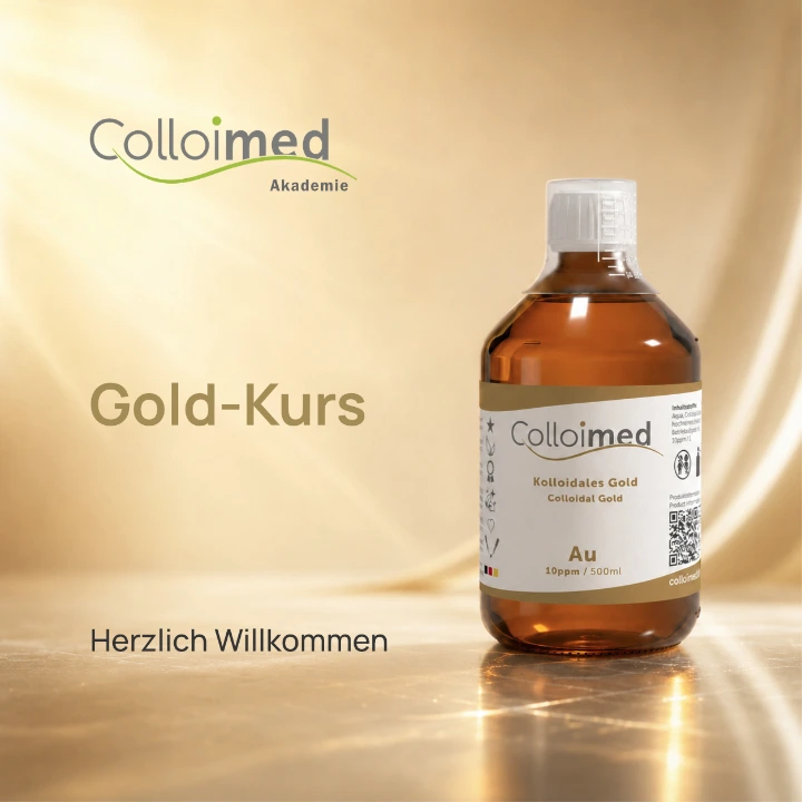 Gold-Kurs der Colloimed Akademie – kolloidales Gold richtig herstellen Willkommensbild zum Colloimed Akademie Gold-Kurs über die richtige Herstellung von kolloidalem Gold
