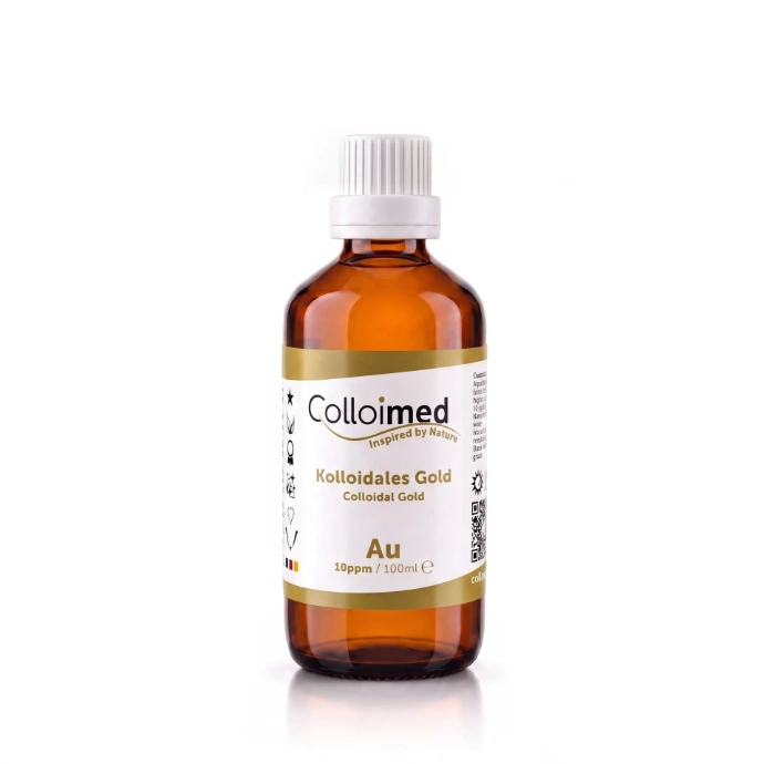 Kolloidales Gold 10 ppm in der 100 ml Braunglasflasche von Colloimed