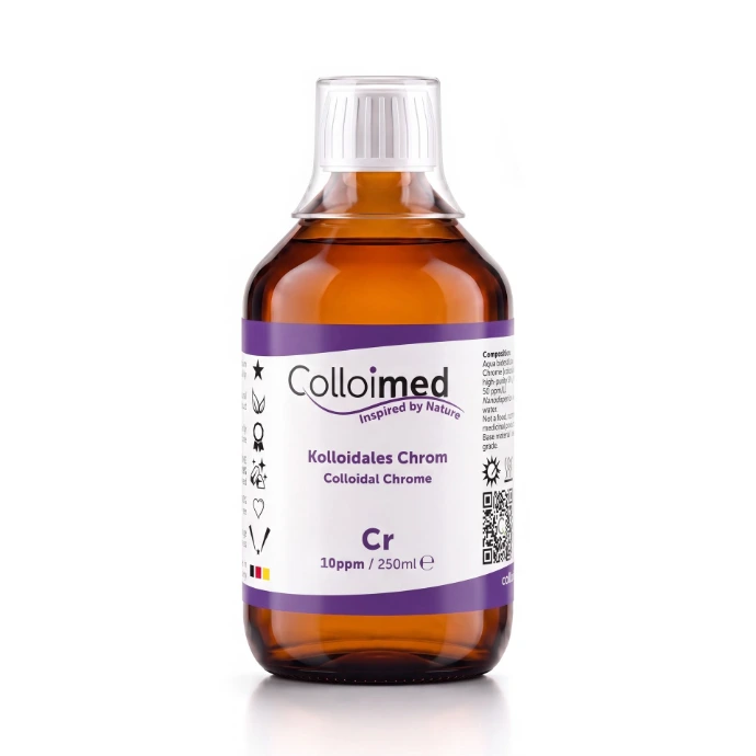 Kolloidales Chrom 10 ppm in der 250 ml Braunglasflasche von Colloimed