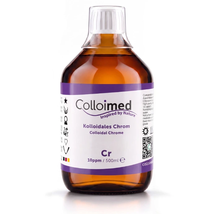 Kolloidales Chrom 10 ppm in der 500 ml Braunglasflasche von Colloimed