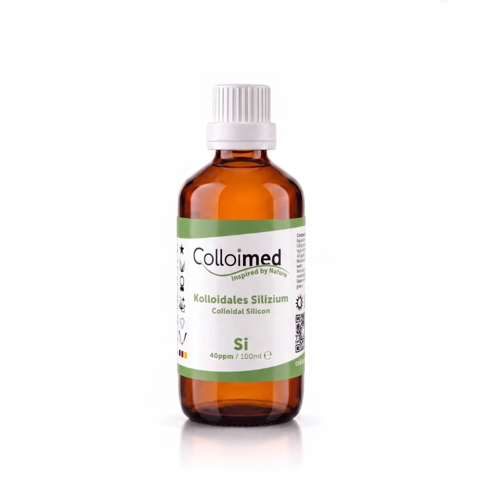 Kolloidales Silizium 40 ppm in der 100 ml Braunglasflasche von Colloimed