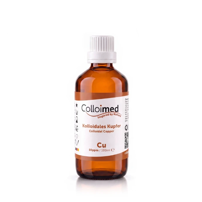 Kolloidales Kupfer 10 ppm in der 100 ml Braunglasflasche von Colloimed