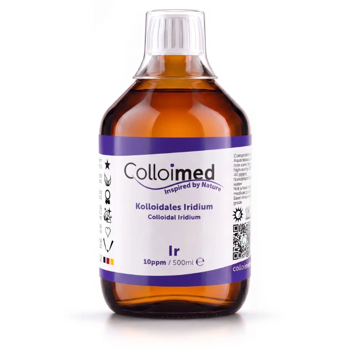 Kolloidales Iridium 10 ppm in der 500 ml Braunglasflasche von Colloimed