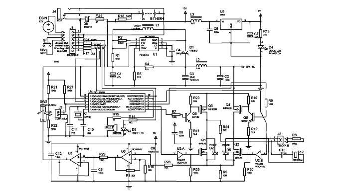 Technische Darstellung der Anzeige und Steuerung eines Kolloidgenerators