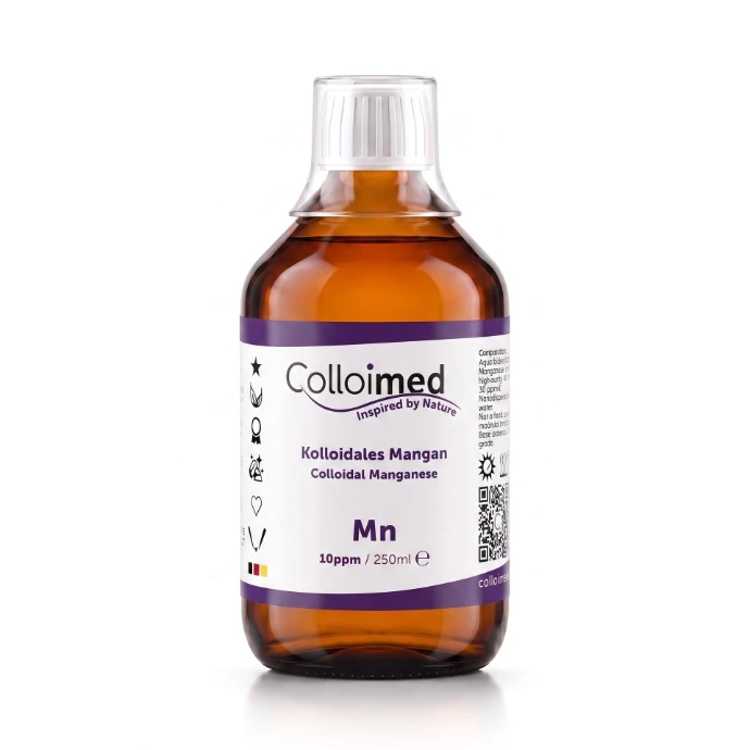 Kolloidales Mangan 10 ppm in der 250 ml Braunglasflasche von Colloimed