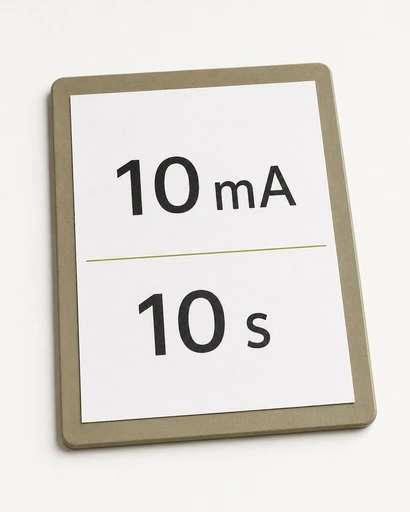 Prozessparameter mit 10 Milliampere Stromstärke und 10 Sekunden Umpolzeit