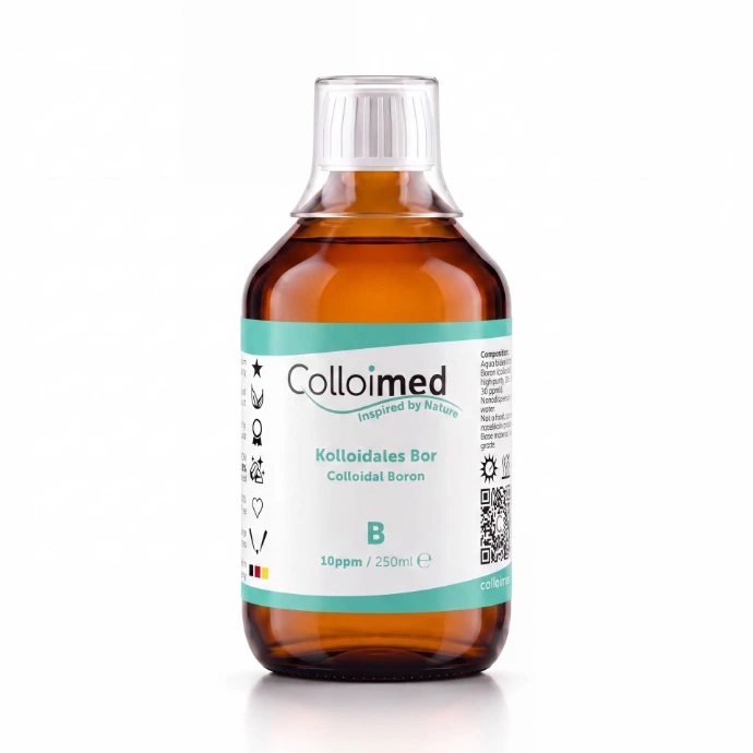 Kolloidales Bor 10 ppm in der 250 ml Braunglasflasche von Colloimed