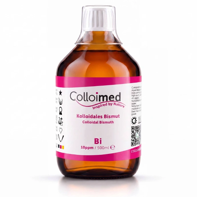 Kolloidales Bismut 10 ppm in der 500 ml Braunglasflasche von Colloimed