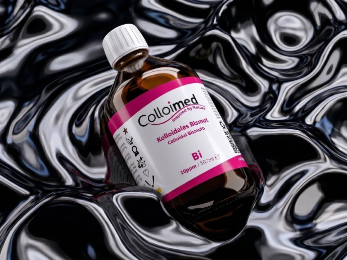 Kolloidales Bismut von Colloimed mit hochreiner Basis aus 99,99 Prozent reinem Bismut und Aqua bidest.