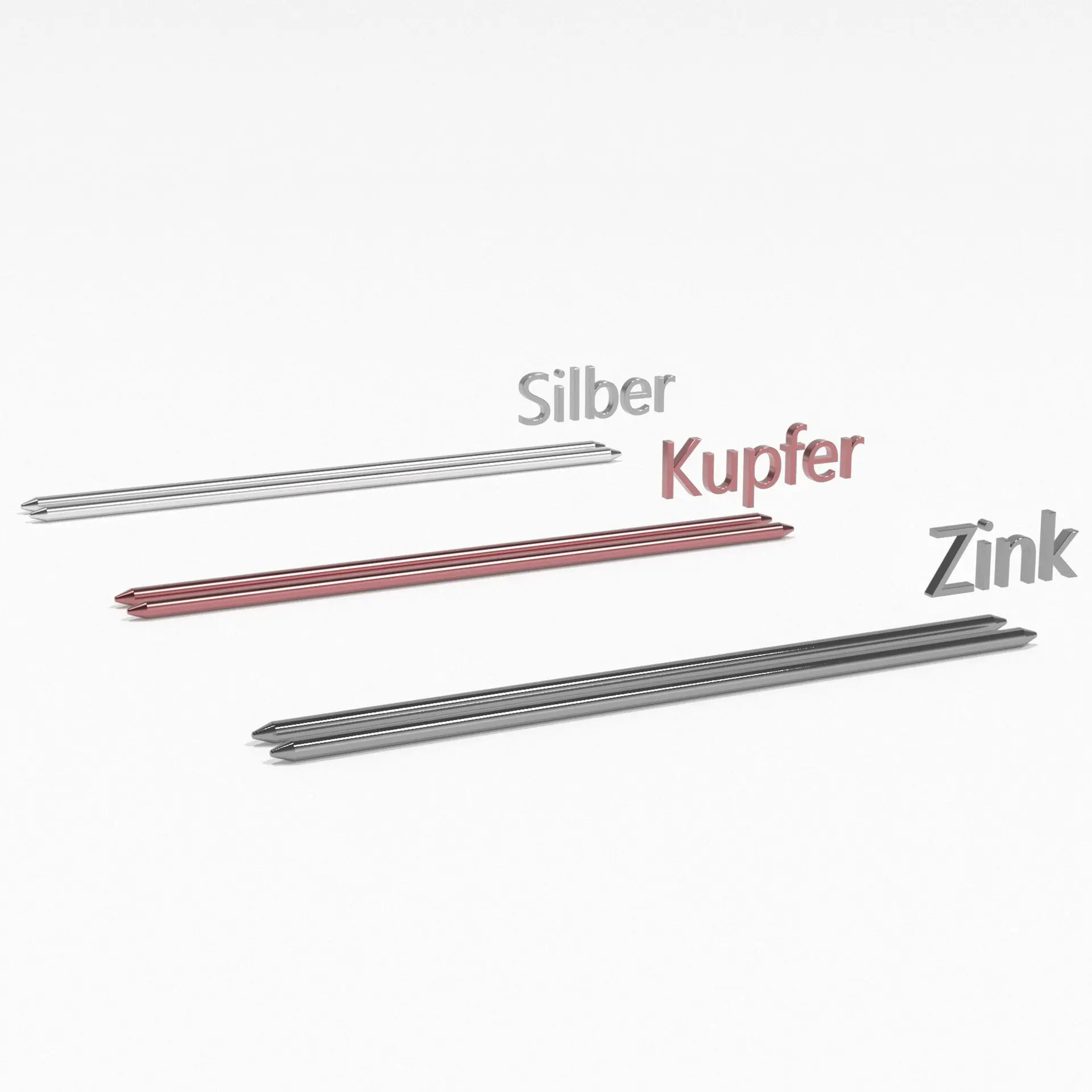 Silber-, Kupfer- und Zinkelektroden von Colloimed