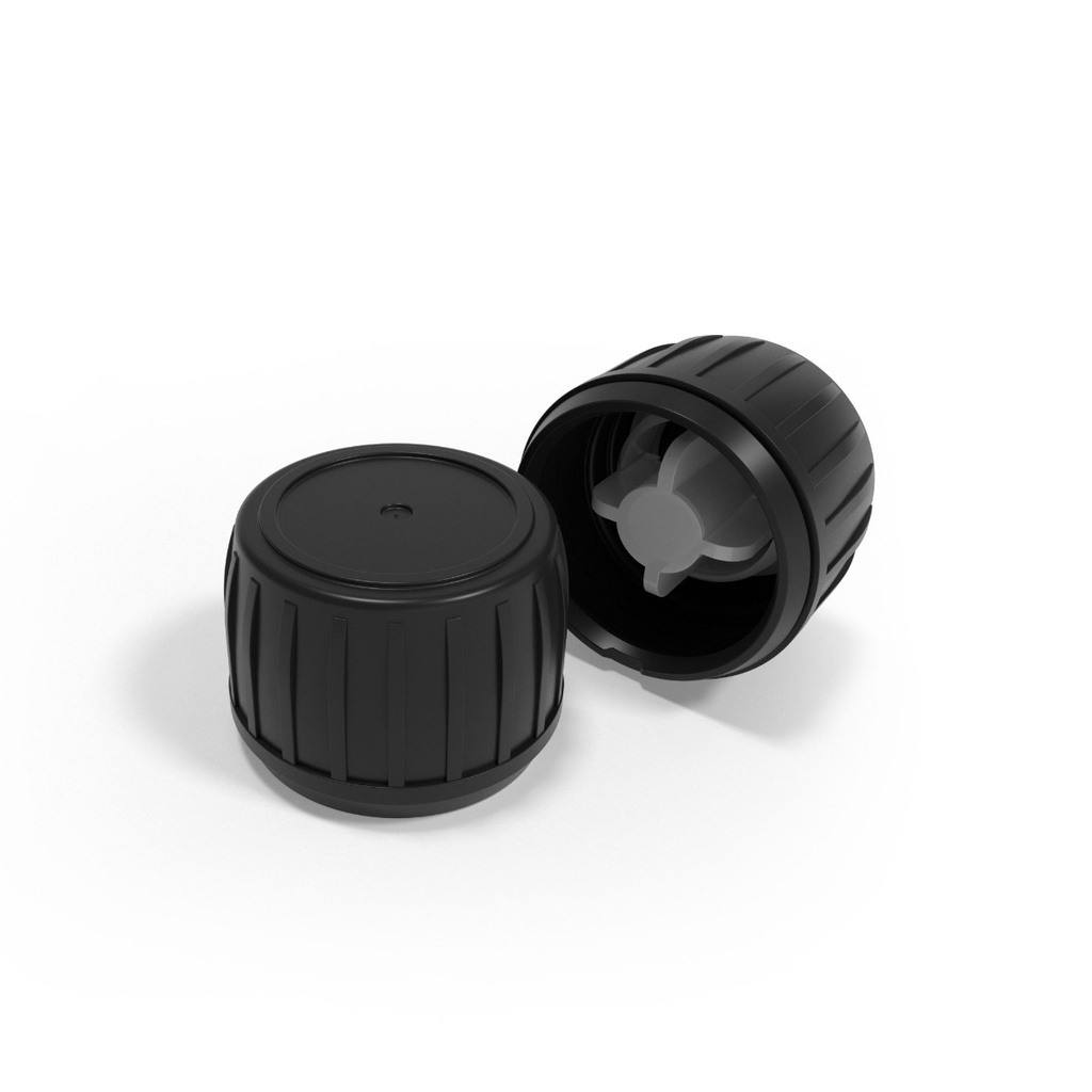 Kapsel für Braunglasflasche PP28 Schwarz Gießring