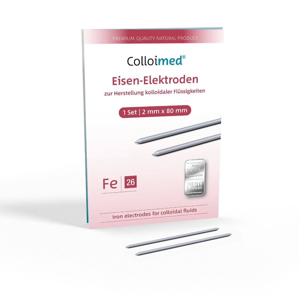 Colloimed Eisen-Elektroden Fe – Ø 2mm, Länge 80mm (Paar)