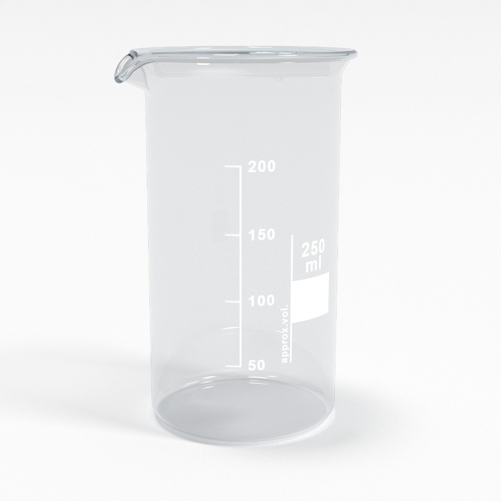 [BGB0250T] Becherglas 250ml mit Teilung und Ausguss Tall