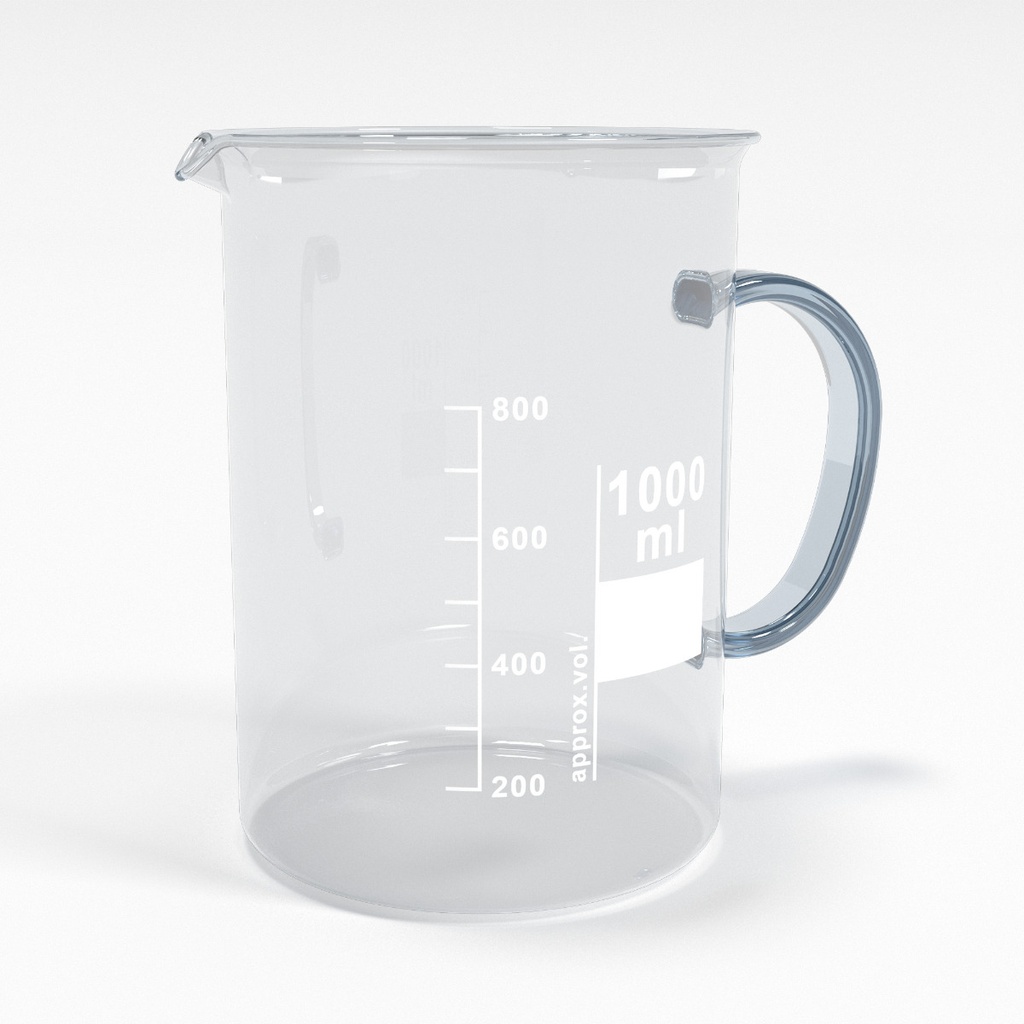 Becherglas 1000ml Teilung und Ausguss - Henkel