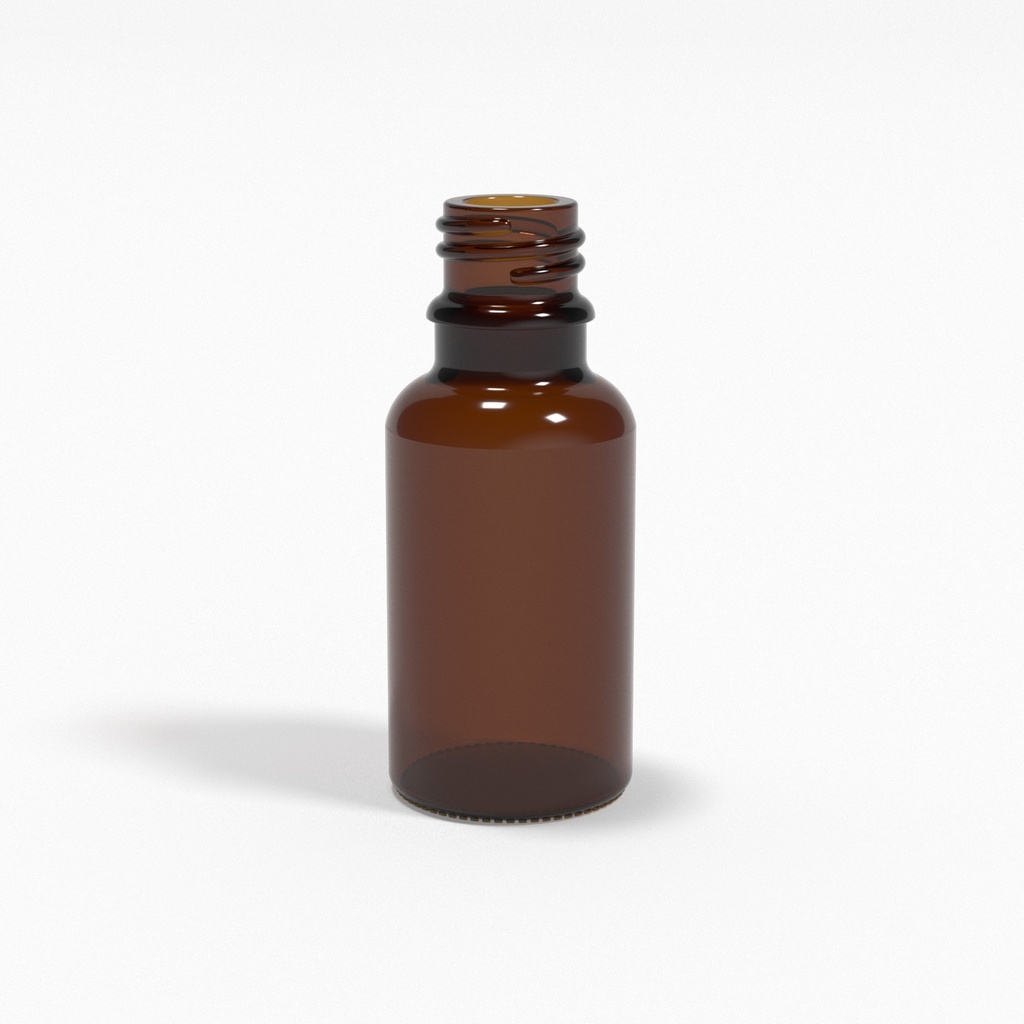 [BGF0016] Braunglasflasche 15ml DIN18 - für Kolloide & Öle