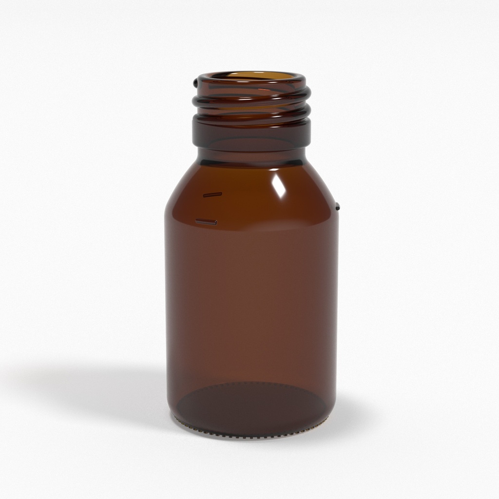 Braunglasflasche 50ml PP28 - Apotherkerflasche