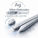 Colloimed Silber-Elektroden (Ag 99,99 %), 3 mm Ø, angespitzt (Paar)