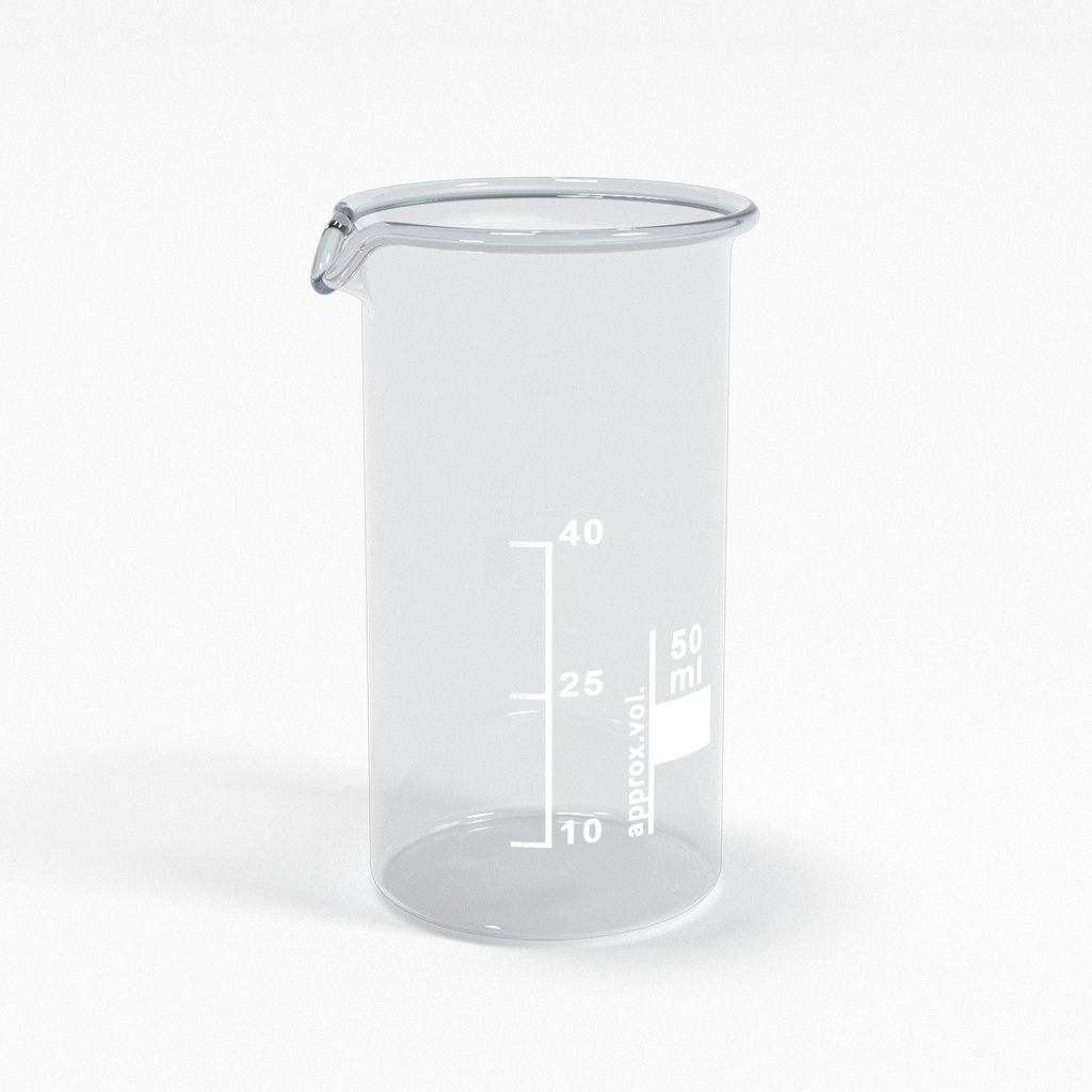 [BGB0050T] Becherglas 50ml mit Teilung und Ausguss Tall