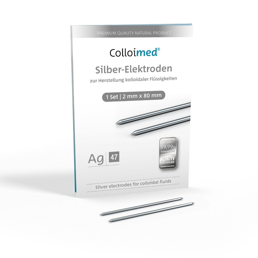 Colloimed Silber-Elektroden Ag – Ø 2 mm, Länge 80 mm (Paar)