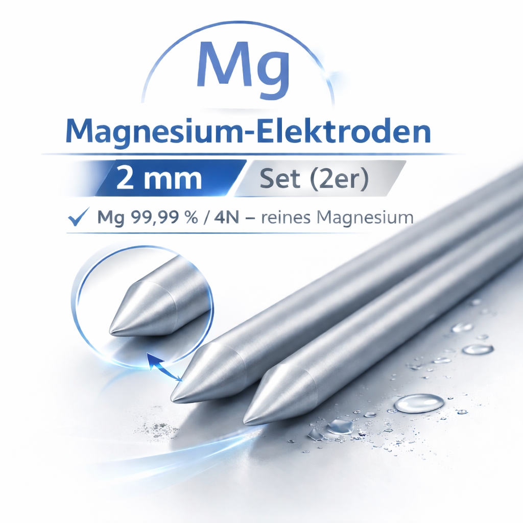 Magnesium-Elektroden (99,99 %) – Ø 2 mm angespitzt (Paar) Länge 80 mm