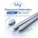 Magnesium-Elektroden (99,99 %) – Ø 2 mm angespitzt (Paar) Länge 80 mm