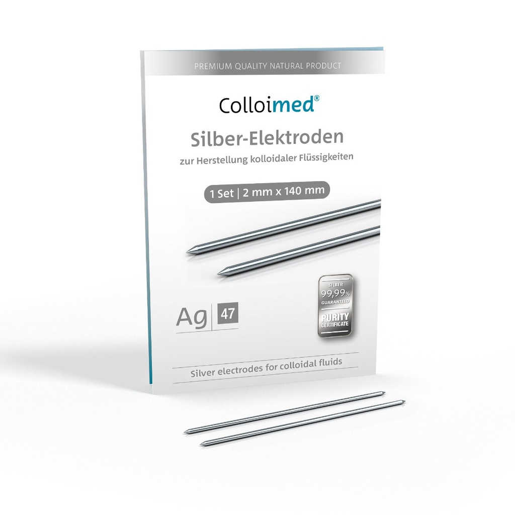 Colloimed Silber-Elektroden Ag – Ø 2 mm, Länge 140 mm (Paar)