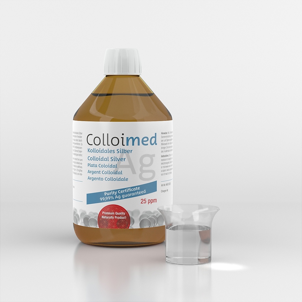 Colloimed Kolloidales Silber 25ppm 500ml - Ag 99,99%