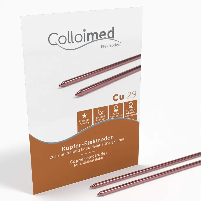 [M11004] Colloimed Kupfer-Elektroden (Cu / 99,99 %), 3 mm Ø, angespitzt (Paar) (80 mm)