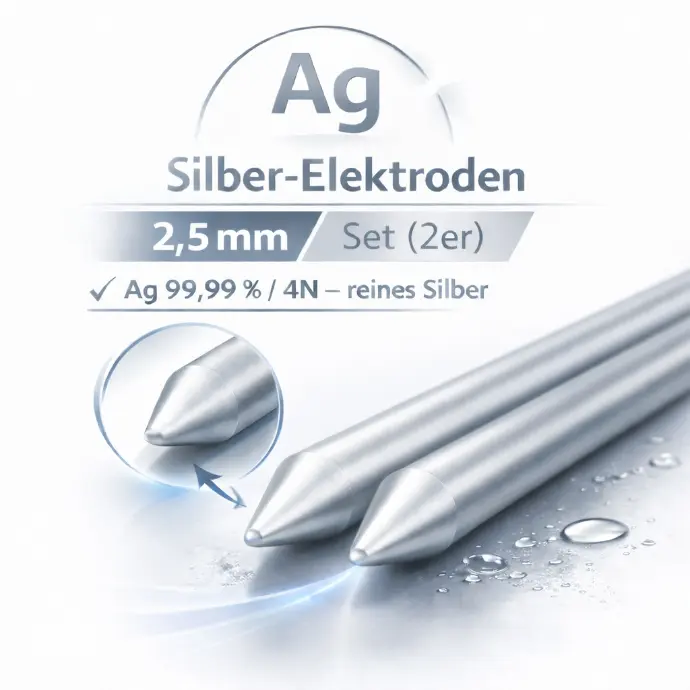 [M12501] Colloimed Silber-Elektroden (Ag 99,99 %), 2,5 mm Ø, angespitzt (Paar) (80 mm)