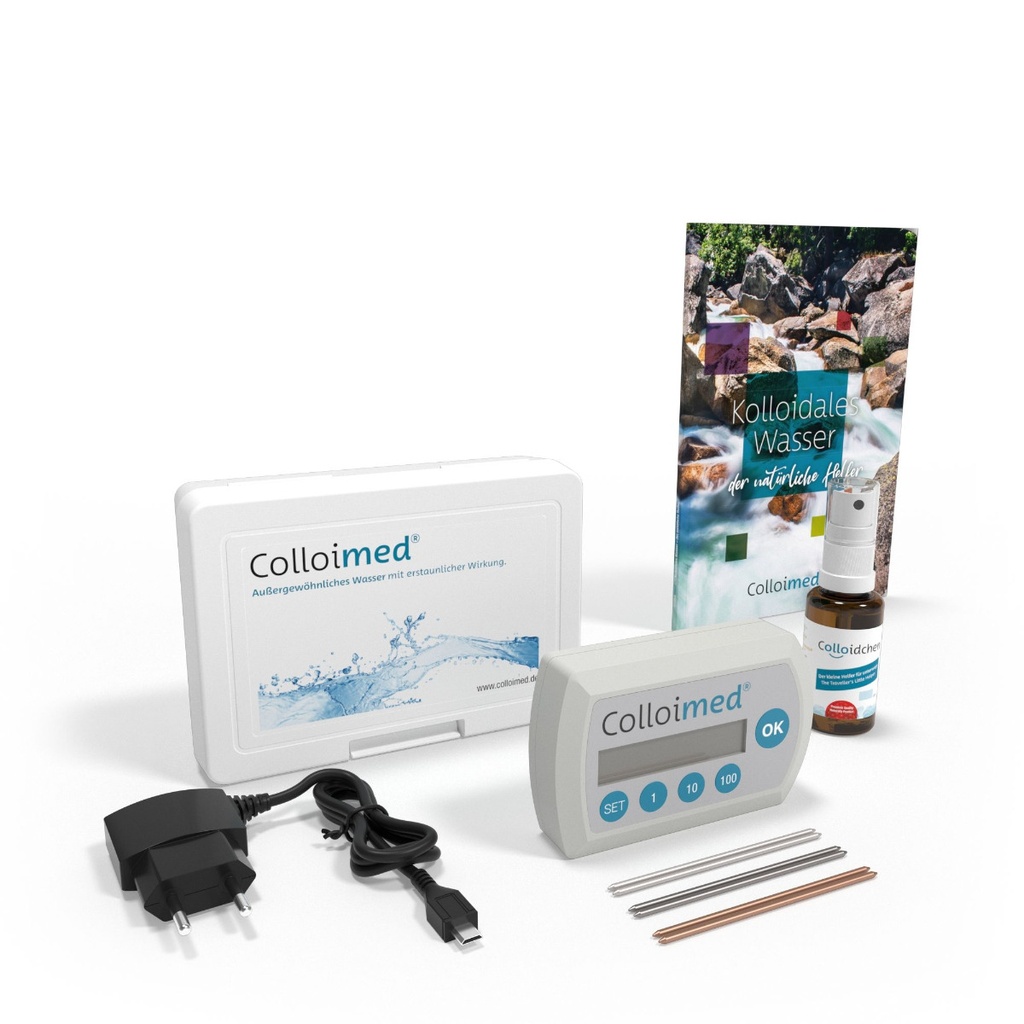 [M21000] Colloimed CM2000 Kolloidgenerator inkl. Silber-, Kupfer- und Zink-Elektroden + Colloidchen + Broschüre Kolloidales Wasser