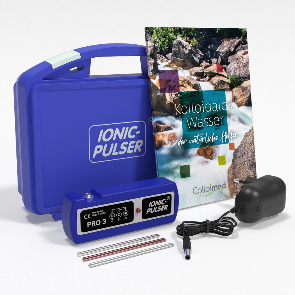 [M10015] Medionic Ionic-Pulser PRO3 inkl. 1 Paar Silber- Kupfer- und Magnesium-Elektroden + Broschüre Kolloidales Wasser