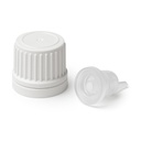 Schraubverschluss DIN18 für Braunglasflaschen, weiß mit Senkrechttropfer