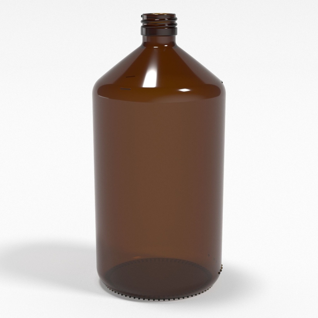 [BGF1000] Braunglasflasche 1000ml PP28 ( 1L ) - Apotherkerflasche