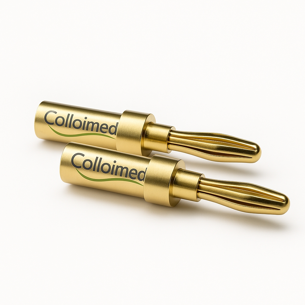 Colloimed Adapter für Elektroden – 4 mm Buchsen (Paar, vergoldet)